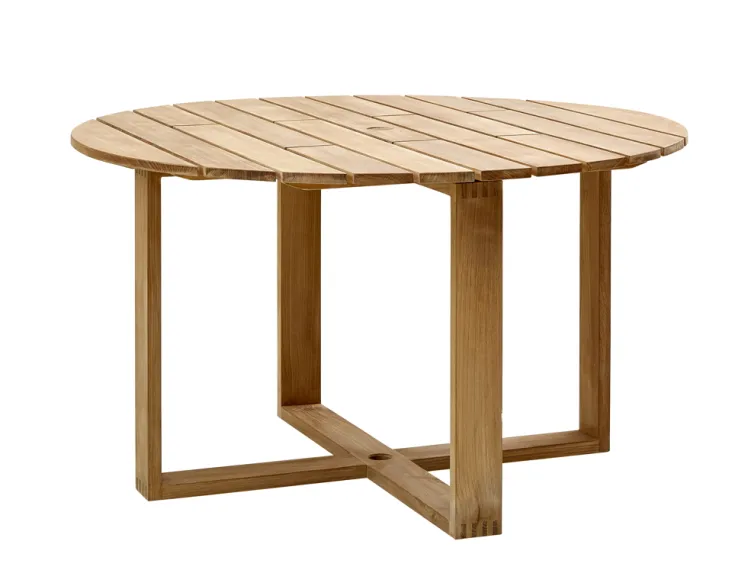 Gartentisch Esstisch Cane-line �Endless �130cm� Teak, runder Holztisch